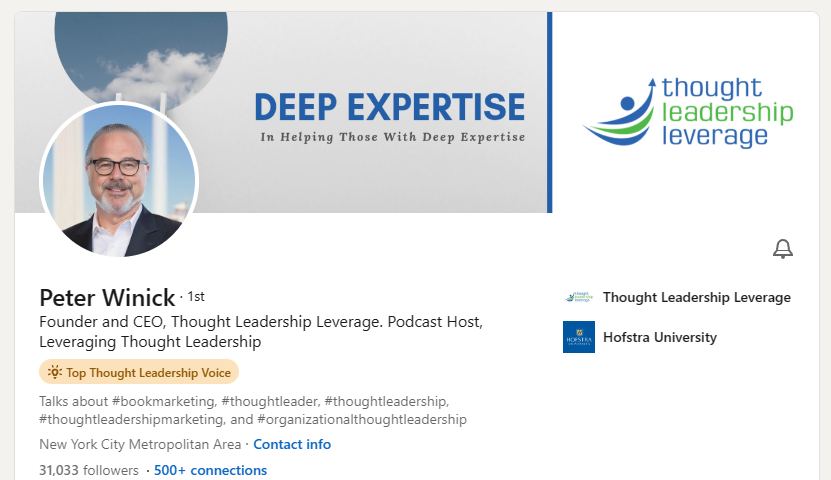 Peter Winick – Top Thought Leadership Voice – LinkedIn